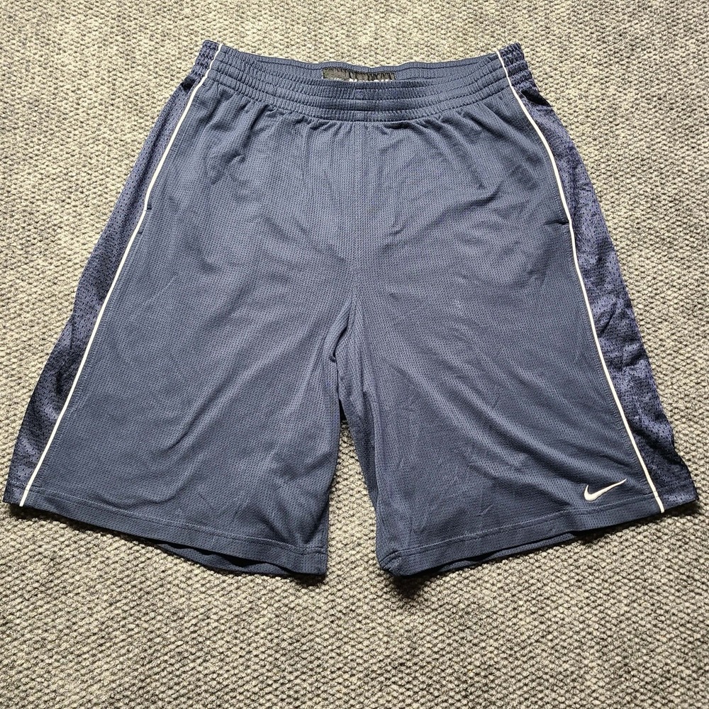 Vintage Nike Basketball Y2K XXL Shorts navy Blue Men's Baggy Drawstring Pockets